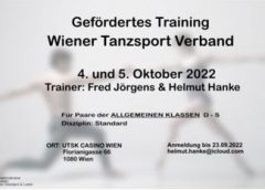 Gefördertes Training Wiener Tanzsport Verband